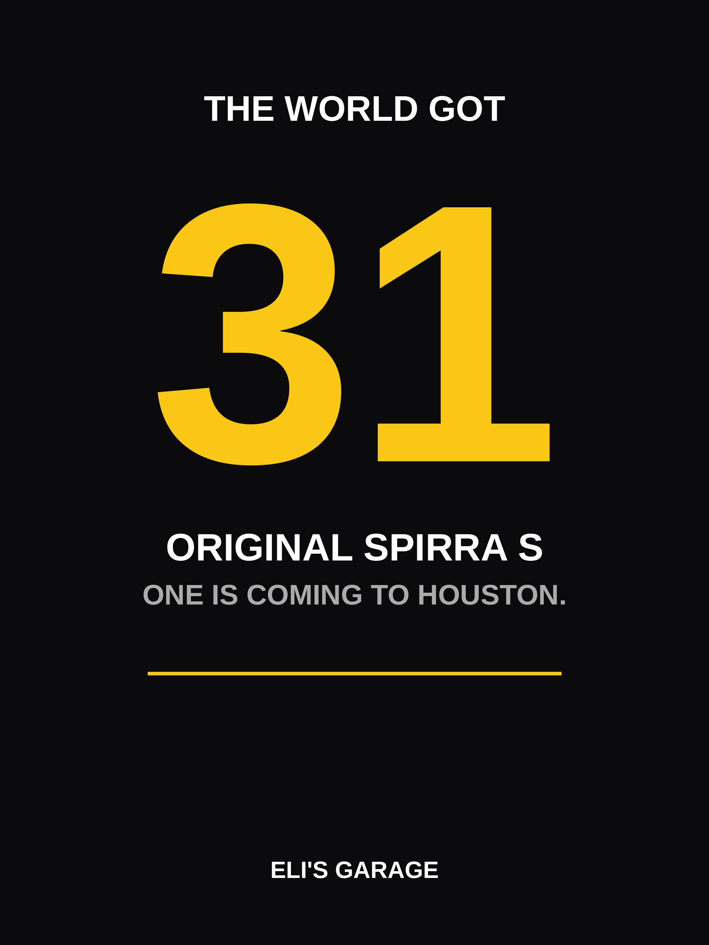 31 poster: a bold number 31 design marking the 31 models made only